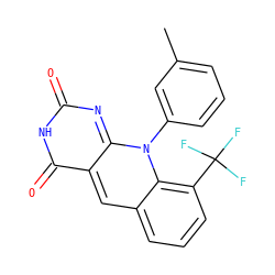 Cc1cccc(-n2c3nc(=O)[nH]c(=O)c-3cc3cccc(C(F)(F)F)c32)c1 ZINC000096286448