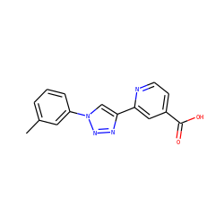Cc1cccc(-n2cc(-c3cc(C(=O)O)ccn3)nn2)c1 ZINC000473125804