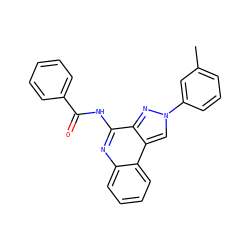 Cc1cccc(-n2cc3c(n2)c(NC(=O)c2ccccc2)nc2ccccc23)c1 ZINC000028710896