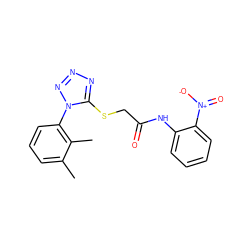 Cc1cccc(-n2nnnc2SCC(=O)Nc2ccccc2[N+](=O)[O-])c1C ZINC000023265874