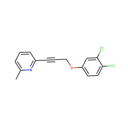 Cc1cccc(C#CCOc2ccc(Cl)c(Cl)c2)n1 ZINC000034499290