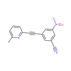 Cc1cccc(C#Cc2cc(C#N)cc([N+](=O)[O-])c2)n1 ZINC000071294212