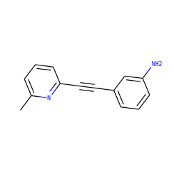 Cc1cccc(C#Cc2cccc(N)c2)n1 ZINC000028367362
