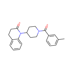 Cc1cccc(C(=O)N2CCC(N3C(=O)CCc4ccccc43)CC2)c1 ZINC000013832022