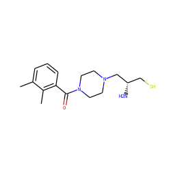Cc1cccc(C(=O)N2CCN(C[C@@H](N)CS)CC2)c1C ZINC000022938329