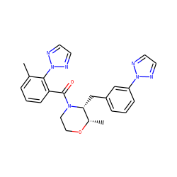 Cc1cccc(C(=O)N2CCO[C@@H](C)[C@H]2Cc2cccc(-n3nccn3)c2)c1-n1nccn1 ZINC001772653147