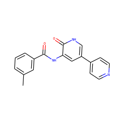 Cc1cccc(C(=O)Nc2cc(-c3ccncc3)c[nH]c2=O)c1 ZINC000038265744