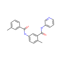 Cc1cccc(C(=O)Nc2ccc(C)c(C(=O)Nc3cccnc3)c2)c1 ZINC000040895500