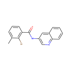 Cc1cccc(C(=O)Nc2cnc3ccccc3c2)c1Br ZINC000064539059