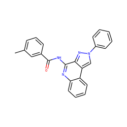Cc1cccc(C(=O)Nc2nc3ccccc3c3cn(-c4ccccc4)nc23)c1 ZINC000040876930