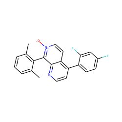 Cc1cccc(C)c1-c1c2nccc(-c3ccc(F)cc3F)c2cc[n+]1[O-] ZINC000073160477