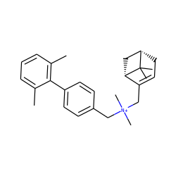 Cc1cccc(C)c1-c1ccc(C[N+](C)(C)CC2=CC[C@H]3C[C@@H]2C3(C)C)cc1 ZINC000095564506