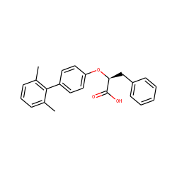 Cc1cccc(C)c1-c1ccc(O[C@@H](Cc2ccccc2)C(=O)O)cc1 ZINC000095598036