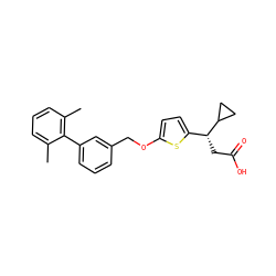 Cc1cccc(C)c1-c1cccc(COc2ccc([C@@H](CC(=O)O)C3CC3)s2)c1 ZINC001772638178