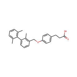 Cc1cccc(C)c1-c1cccc(COc2ccc(CCC(=O)O)cc2)c1C ZINC000084653385