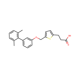 Cc1cccc(C)c1-c1cccc(OCc2ccc(CCC(=O)O)s2)c1 ZINC001772651290