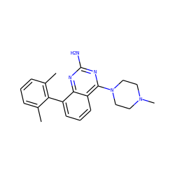 Cc1cccc(C)c1-c1cccc2c(N3CCN(C)CC3)nc(N)nc12 ZINC000073220363