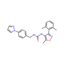 Cc1cccc(C)c1-c1noc(C)c1NC(=O)NCc1ccc(-n2cccn2)cc1 ZINC000059069334