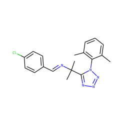 Cc1cccc(C)c1-n1nnnc1C(C)(C)/N=C/c1ccc(Cl)cc1 ZINC000101724261