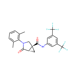 Cc1cccc(C)c1N1C[C@]2(C(=O)Nc3cc(C(F)(F)F)cc(C(F)(F)F)c3)C[C@@H]2C1=O ZINC000116637759