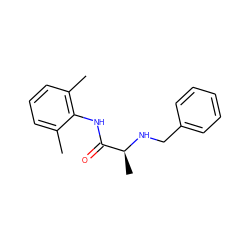Cc1cccc(C)c1NC(=O)[C@H](C)NCc1ccccc1 ZINC000034220581