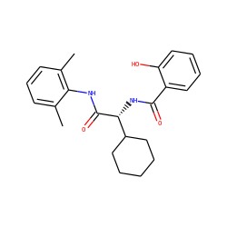 Cc1cccc(C)c1NC(=O)[C@H](NC(=O)c1ccccc1O)C1CCCCC1 ZINC000071341297