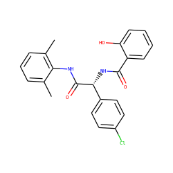 Cc1cccc(C)c1NC(=O)[C@H](NC(=O)c1ccccc1O)c1ccc(Cl)cc1 ZINC000004592611