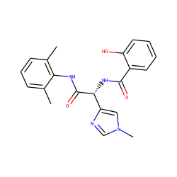Cc1cccc(C)c1NC(=O)[C@H](NC(=O)c1ccccc1O)c1cn(C)cn1 ZINC000071333068