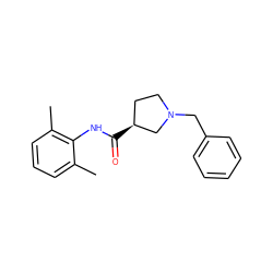 Cc1cccc(C)c1NC(=O)[C@H]1CCN(Cc2ccccc2)C1 ZINC000038440540