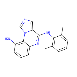 Cc1cccc(C)c1Nc1nc2cccc(N)c2n2cncc12 ZINC000013860305