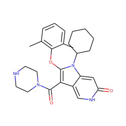 Cc1cccc(C)c1Oc1c(C(=O)N2CCNCC2)c2c[nH]c(=O)cc2n1C1CCCCC1 ZINC000072181843