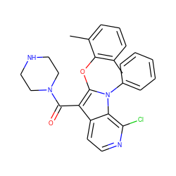 Cc1cccc(C)c1Oc1c(C(=O)N2CCNCC2)c2ccnc(Cl)c2n1-c1ccccc1 ZINC000072180786
