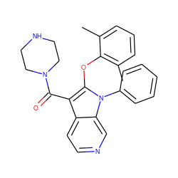 Cc1cccc(C)c1Oc1c(C(=O)N2CCNCC2)c2ccncc2n1-c1ccccc1 ZINC000072184139