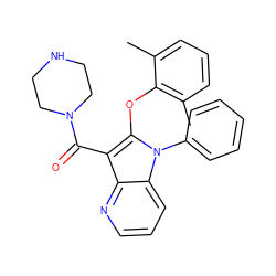Cc1cccc(C)c1Oc1c(C(=O)N2CCNCC2)c2ncccc2n1-c1ccccc1 ZINC000072183545