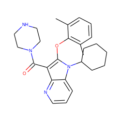 Cc1cccc(C)c1Oc1c(C(=O)N2CCNCC2)c2ncccc2n1C1CCCCC1 ZINC000072183874