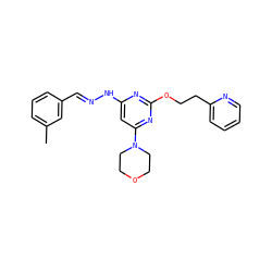 Cc1cccc(C=NNc2cc(N3CCOCC3)nc(OCCc3ccccn3)n2)c1 ZINC000254143390