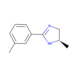 Cc1cccc(C2=NC[C@@H](C)N2)c1 ZINC000013806049