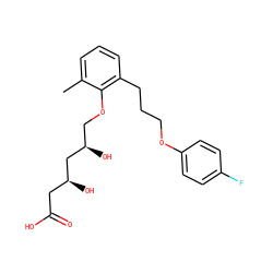 Cc1cccc(CCCOc2ccc(F)cc2)c1OC[C@@H](O)C[C@@H](O)CC(=O)O ZINC000013824694