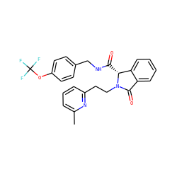 Cc1cccc(CCN2C(=O)c3ccccc3[C@H]2C(=O)NCc2ccc(OC(F)(F)F)cc2)n1 ZINC000095554364