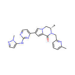 Cc1cccc(CN2C(=O)c3cc(-c4ccnc(Nc5ccnn5C)n4)cn3C[C@@H]2C)n1 ZINC001772605548