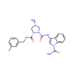 Cc1cccc(CNC(=O)[C@@H]2C[C@H](N)CN2C(=O)Nc2cn(C(N)=O)c3ccccc23)c1 ZINC000148371890