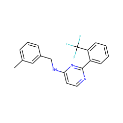 Cc1cccc(CNc2ccnc(-c3ccccc3C(F)(F)F)n2)c1 ZINC000004267057