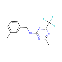 Cc1cccc(CNc2nc(C)nc(C(F)(F)F)n2)c1 ZINC000103283027