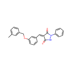 Cc1cccc(COc2cccc(/C=C3\C(=O)NN(c4ccccc4)C3=O)c2)c1 ZINC000000640769