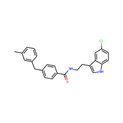 Cc1cccc(Cc2ccc(C(=O)NCCc3c[nH]c4ccc(Cl)cc34)cc2)c1 ZINC000216051913