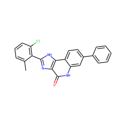 Cc1cccc(Cl)c1-c1nc2c(=O)[nH]c3cc(-c4ccccc4)ccc3c2[nH]1 ZINC000096270713