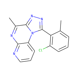 Cc1cccc(Cl)c1-c1nnc2c(C)nc3ncccc3n12 ZINC000146552771