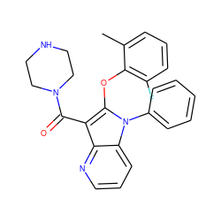 Cc1cccc(F)c1Oc1c(C(=O)N2CCNCC2)c2ncccc2n1-c1ccccc1 ZINC000072183694