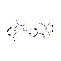 Cc1cccc(N(C)C(=O)Nc2ccc(-c3csc4ccnc(N)c34)cc2)c1 ZINC000028703812