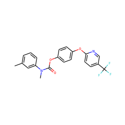 Cc1cccc(N(C)C(=O)Oc2ccc(Oc3ccc(C(F)(F)F)cn3)cc2)c1 ZINC000028826696
